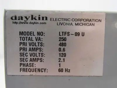 Daykin LTFS-09 U Electric Transformer Disconnect 250 VA PRI: 480V SEC: 120V