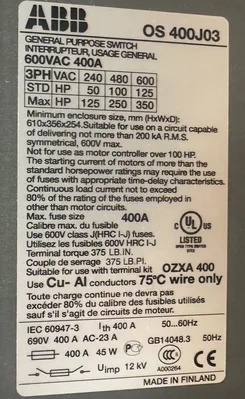 Used _UNKNOWN_ _UNKNOWN_ Switchgears West Virginia US | Cooper Industries #1409606