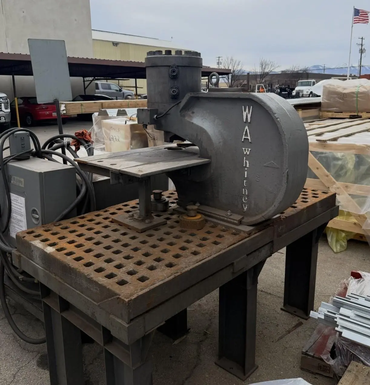 150 TON WHITNEY MODEL 7150AX12 PORTABLE HYDRAULIC FLANGE PUNCH & HYDRAULIC UNIT: YOBRO #24684