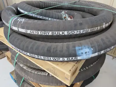 Jason 4470 Dry Bulk Material Suction Hose 4" ID x 49' Gum Rubber 75 PSI