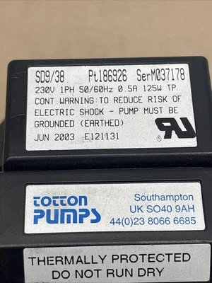 Used Totton Pumps SD9/38 Centrifugal Pumps Indiana US | J&J Industrial Supply #1550126