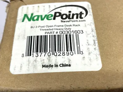 USED NAVEPOINT DESKTOP OPEN FRAME 2 POST RACK 8U HEAVY DUTY 10-32 THREADED