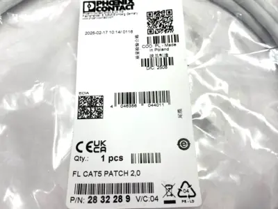 New | in-Stock Phoenix Contact Double Ended Patch Cable RJ45 Male FL CAT5 PATCH 2,0 Cable & Wire Michigan US | Maverick Industrial Sales #1391496