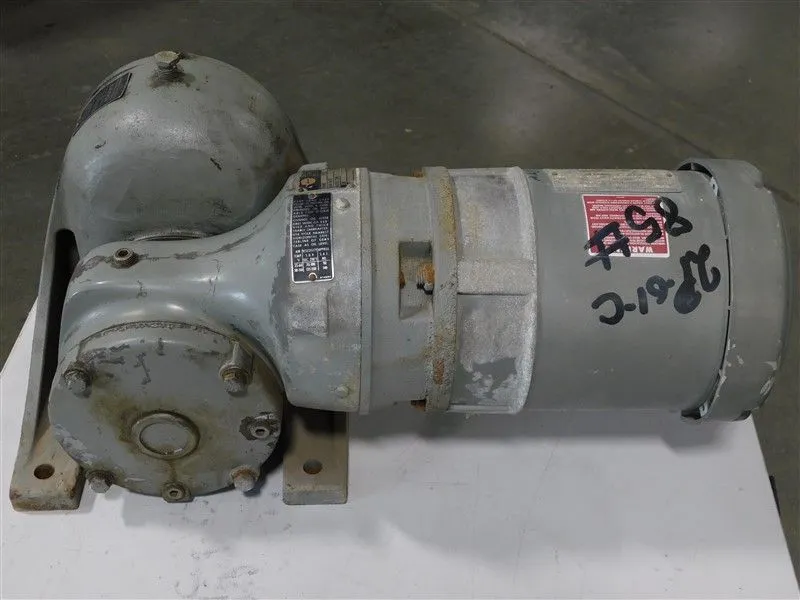 1/4 HP US Motors Enclosed High Eff. Motor A671 w/Syncrogear Reducer 1750RPM Used