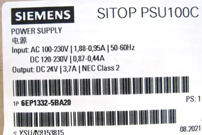 NEW SIEMENS 6EP1332-5BA20 POWER SUPPLY 6EP13325BA20