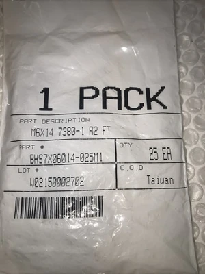 * NEW (Lot Of 6) QTY 25 EA BHS7X06014-025M1 STEAL SCREWS#