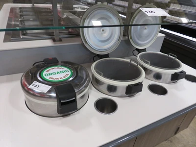 10′ Hot Food Bar featuring Hot Wells, Soup Wells and 3 Rice Warmers.
