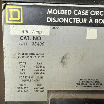 Square D 400 Amp Breaker and Enclosure
