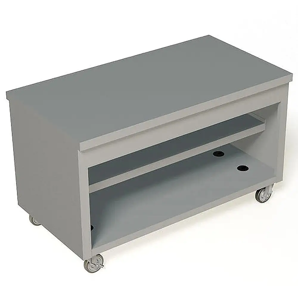 Duke TST-60SS 60" Mobile Serving Counter w/ Shelves & Stainless Top