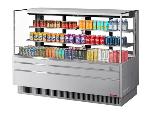 Turbo Air TOM-72L-UFD-S-3S-N 70 3/4" Horizontal Open Air Cooler w/ (3) Levels, 220v/1ph
