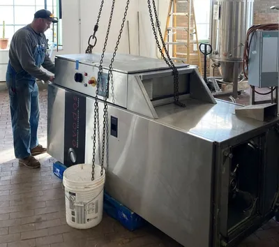 Evodos type 25 spiral plate centrifuge, 316L SS.