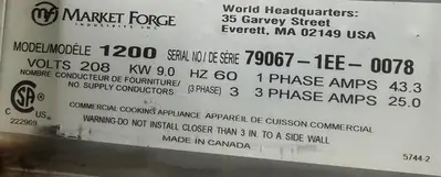 USED MARKET FORGE 1200