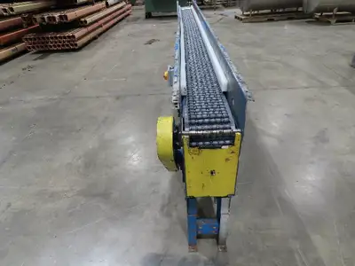 New London Engineering 8"x 12' Plastic Roller Belt Accumulating Conveyor 30 FPM