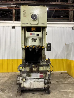 220 TON AIDA MODEL #NC1-200(2) GAP FRAME PRESS, WITH 9.84" STROKE: STOCK #22202