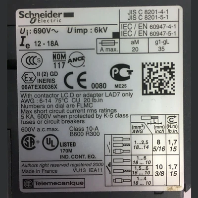 Schneider LRD 21 Overload