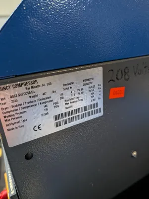 USED 2015 QUINCY QGS7,5HPDCSA/UL