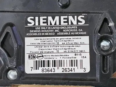 Used SIEMENS B115 Switchgears British Columbia CA | Lenmark #1438558