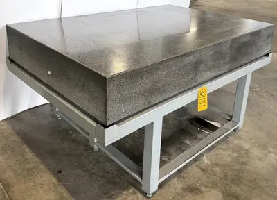 48" x 72" Granite Surface Plate, Black, 10" Thick, Stand