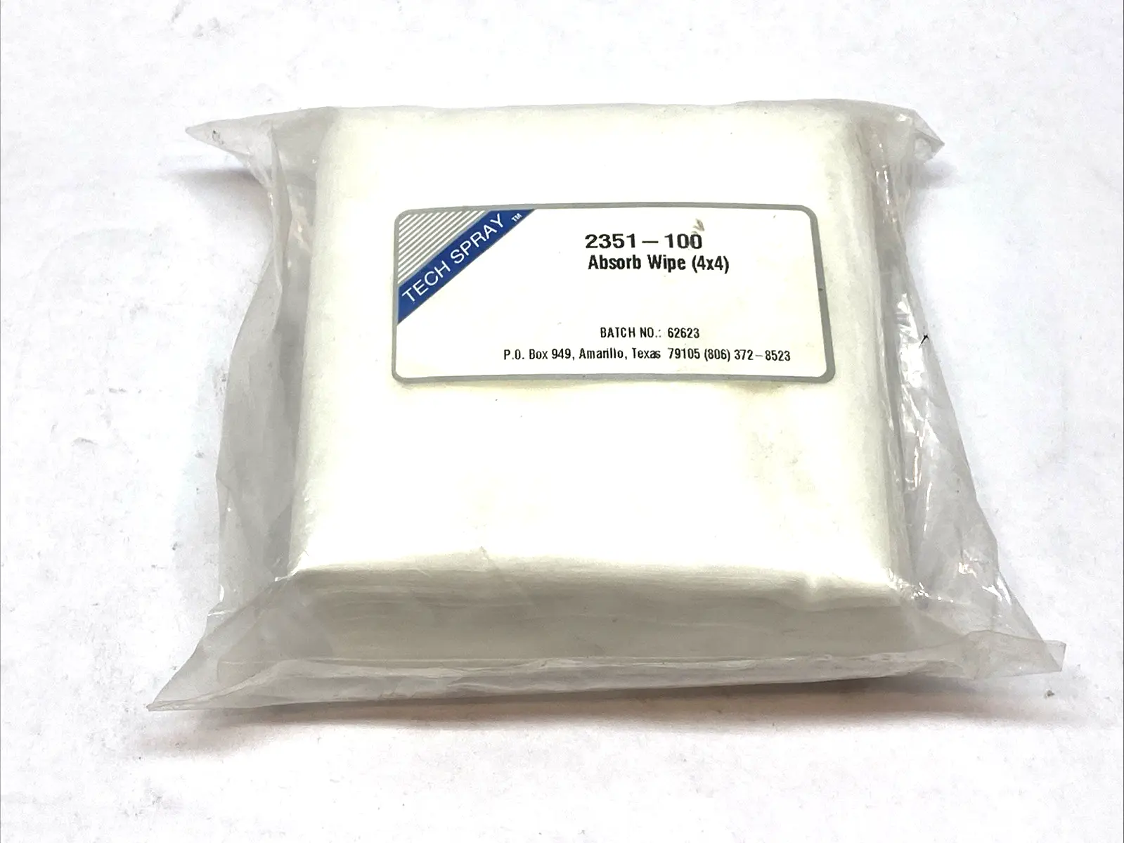 New | in-Stock Tech Spray Absorbwipe 4" x 4" Cleaning Wipes PACK OF 100 Cleanroom Supplies Michigan US | Maverick Industrial Sales #1402148