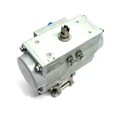 USED FESTO QUARTER TURN ACTUATOR 8047645 W/ 1686632 BALL VALVE
