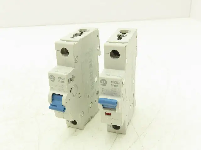 Allen Bradley 1492-D1C400 Mini Circuit Breaker 40A 1-Pole 220V Ser D Lot of 2