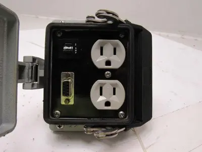 Weco N4-PLC5 Face Mount Electrical Outlet Box Interface W/Cover Door 3A 120V