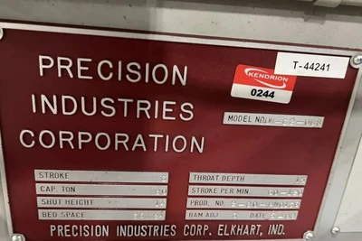USED 1998 PRECISION INDUSTRIES PRECISION INDUSTRIES 2-80-56X24 / 80N-G2-OBS PRESS