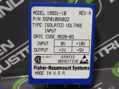 Fisher Rosemount 18931-10 Isolated Voltage Input Relay 55P0109X022 Rev. A Used