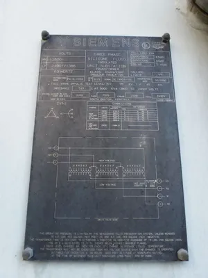 5000 KVA Siemens Silicone Transformer, 13.8KV Pr, 2400Y/1386V Se
