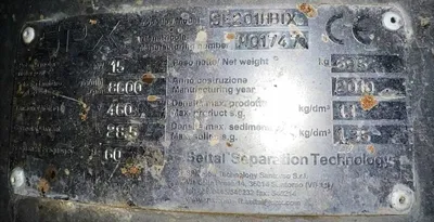 SPX Seital SE 201 HBIX-Q3P2 hermetic juice clarifier skid, 304SS.