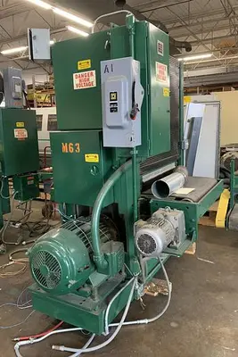 USED TIMESAVERS TB337-2HDA, 37" TOP & BOTTOM ABRASIVE PLANER SYSTEM