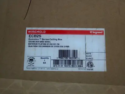 Wiremold ECB2S Fully Finished Enclosure 6-Ouotlet Non-Metallic Ceiling Box
