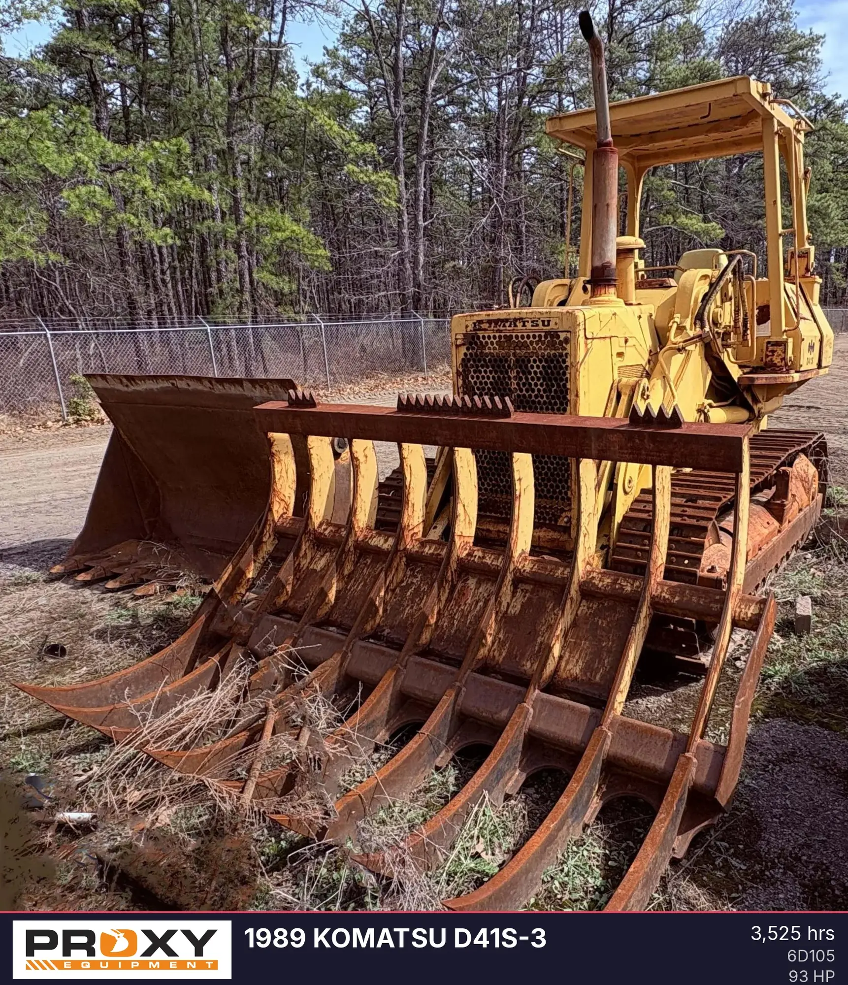 Used 1989 KOMATSU D41S-3 Compact Track Loaders New Jersey US | Proxy Equipment #1388599