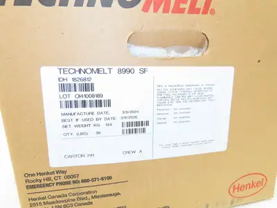 Henkel 8990 Technomelt Hot Melt Adhesive Glue 30lbs Carton BB 3/9/2026