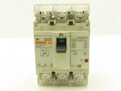 Fuji BW50AAG-3P050 3-Pole Auto Circuit Breaker 50A 500V 3Ph Molded Case
