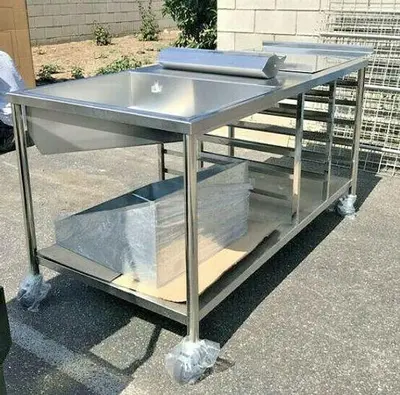 NEW 66" Donuts Table Working Station W/ Glazing Dipper Sugar Pan Bottom Basket
