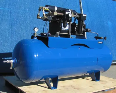 Haskel 8AGD-2 Single Stage Double Action Gas Booster with 80 Gallon Tank