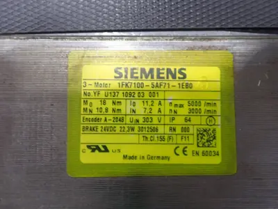 USED SIEMENS 1FK71005AF711EB0