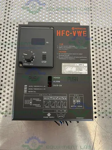 Used HITACHI HFC-VWE 1.5MF2 INVERTER / VARIABLE FREQUENCY DRIVE 0.75 KW, 5 AMPS, 1 PH Electronics & Components | Equipment Lab #486193