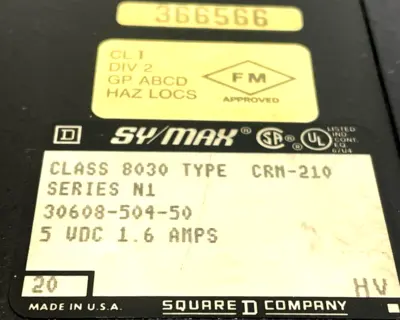 USED SQUARE D SYMAX 8030-CRM-210 INTERFACE MODULE SER.N1 5VDC 1.6AMPS 8030CRM210