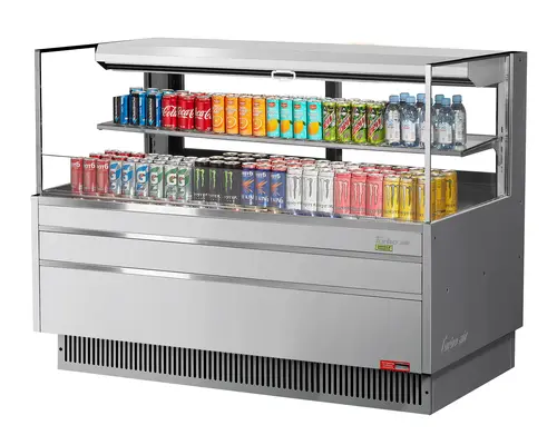 Turbo Air TOM-60L-UFD-S-2S-N 58 3/4" Horizontal Open Air Cooler w/ (2) Levels, 115v