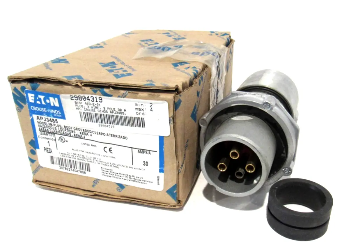 NEW EATON CROUSE HINDS APJ3485 PLUG 3P 30A