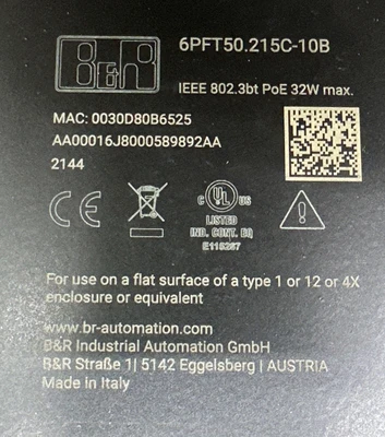 NEW B&R Automation 6PFT50.215C-10B