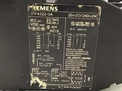 USED SIEMENS 3TF4222-OA