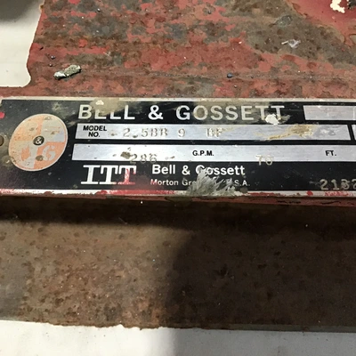 ITT Bell & Gossett 2 5BB 9 BF End Suction Pump 286GPM 7.5Ft 1800HP