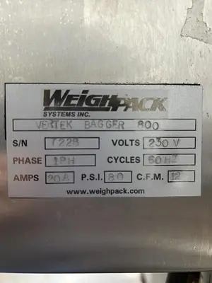 USED 2021 WEIGHPACK VERTEK 800