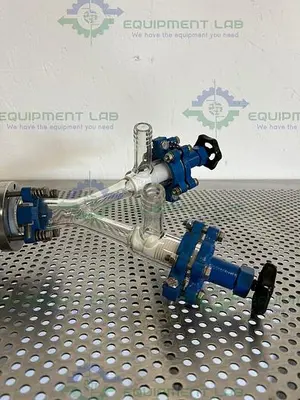 USED BUCHI GLASS USTER KATALOG 8801 Y SHAPED GLASS W/ 2 VALVES