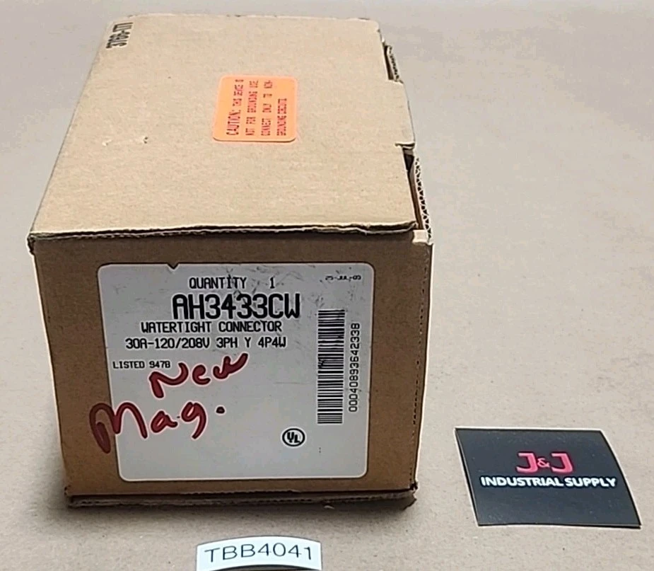 *NEW* Cooper AH3433CW Watertight Connector 30A-120/208V 3~Ph Y 4P4W + Warranty!