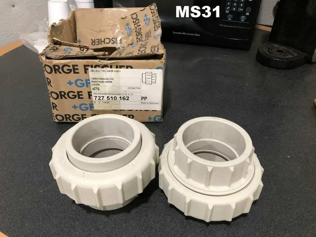 George Fischer GF 727-510-162 2″ Polypropylene True-Union Valve Fittings -NIB of 2
