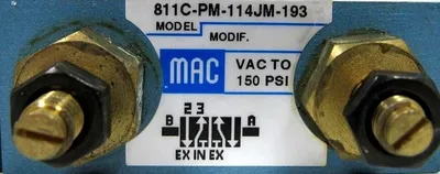 NEW MAC VALVES 811C-PM-114JM-193 SOLENOID VALVE 811CPM114JM193 120/60 110/50